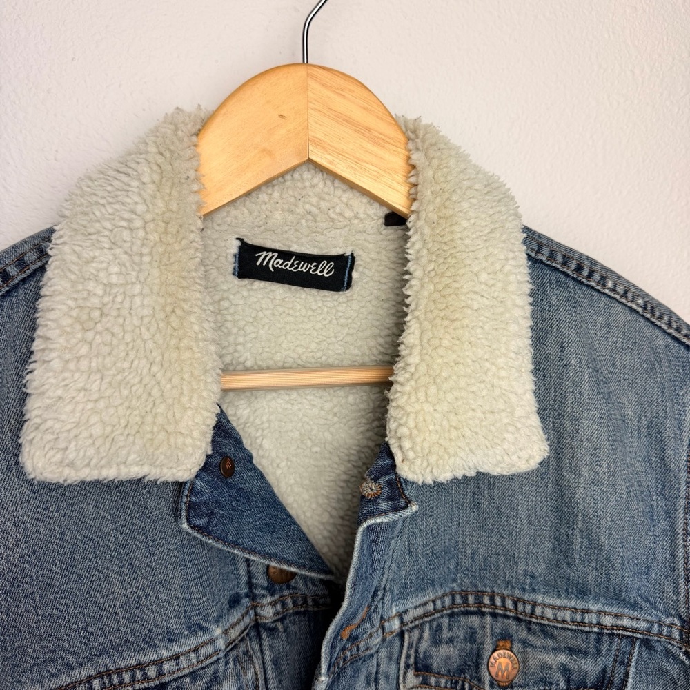 Madewell Men’s Sherpa Classic Jean Jacket Medium - Picture 8 of 16